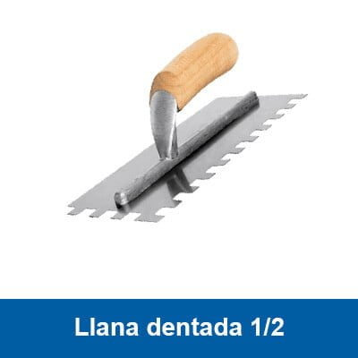 Llana metálica dentada de 1/2 para adhesivo