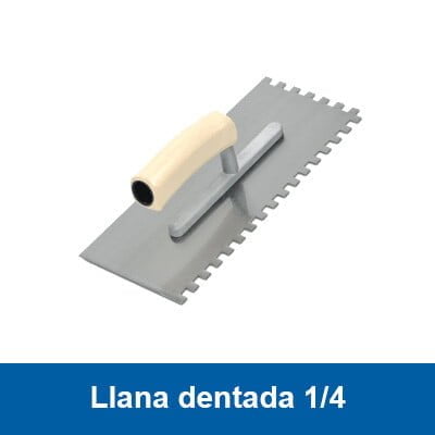 Llana metálica dentada de 1/4 para adhesivo