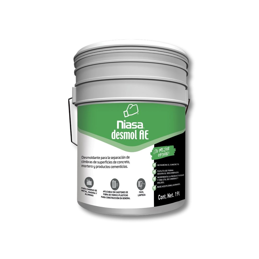 Desmol AE de Niasa, desmoldante para cimbras base agua en emulsión de parafina, recomendado para todo tipo de cimbras
